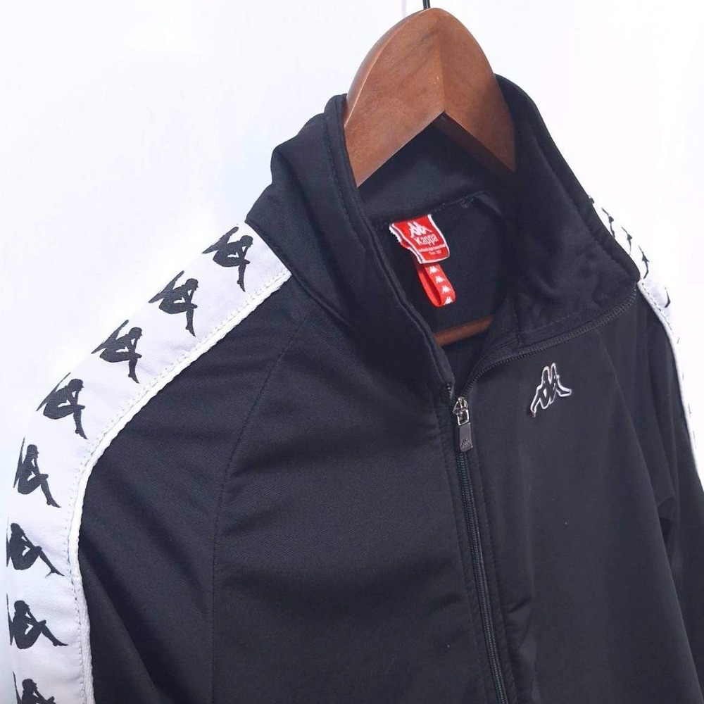 Kappa Track Jacket‎ Full Zip Black White Logo Tape Athleisure Womens S Retro - Picture 6 of 11